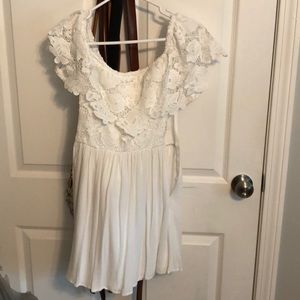White off the shoulder sun dress